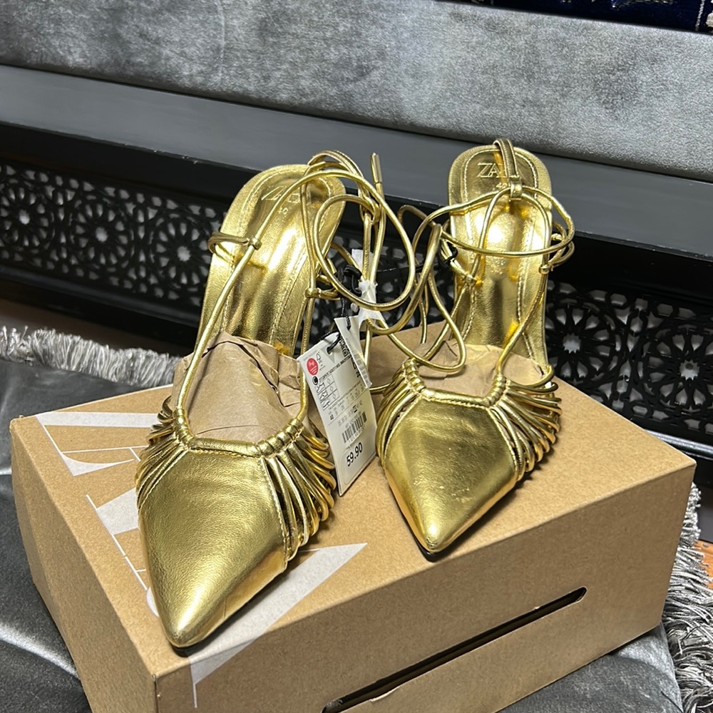 Zara gold heels